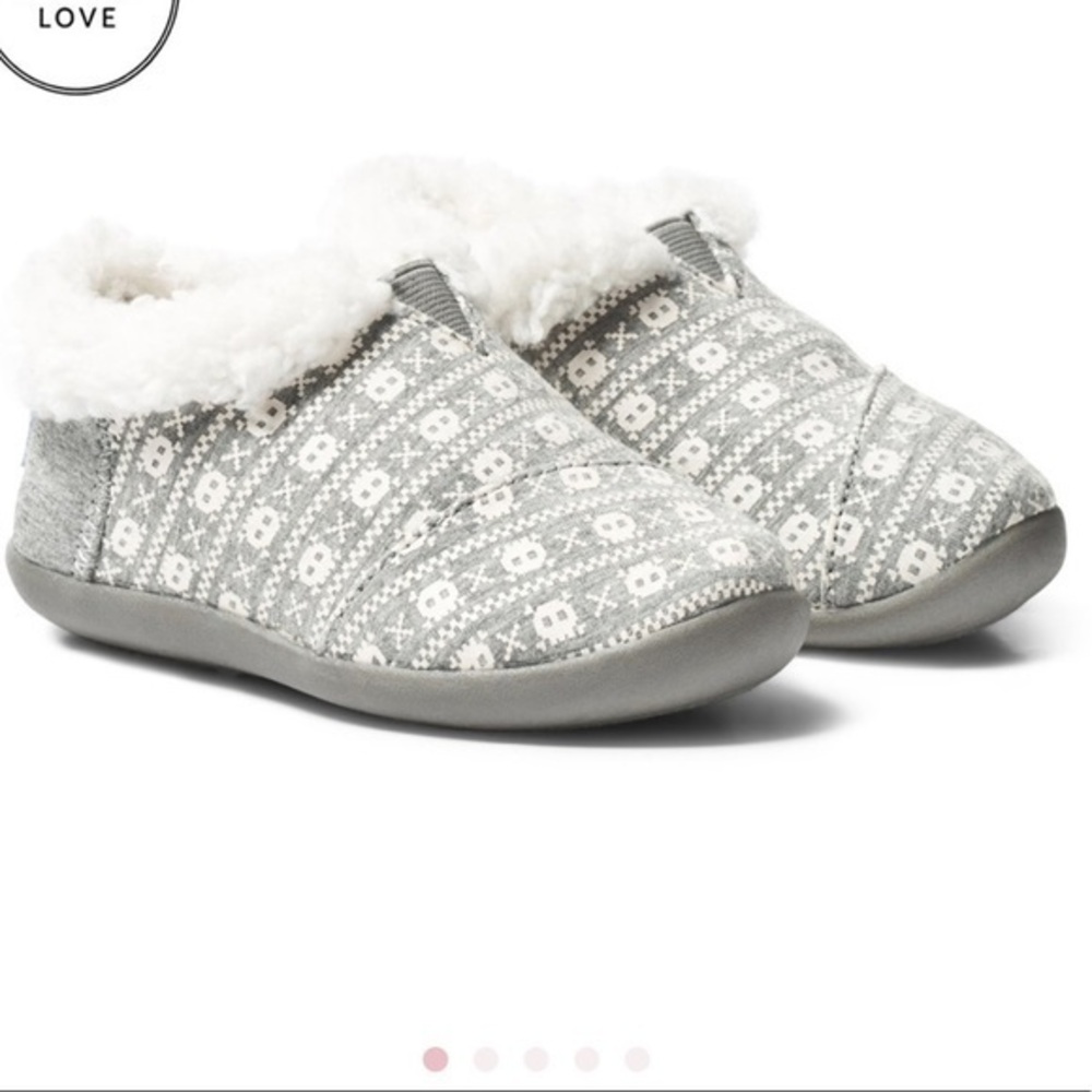 TOMS Grey Jersey Skulls Slipper